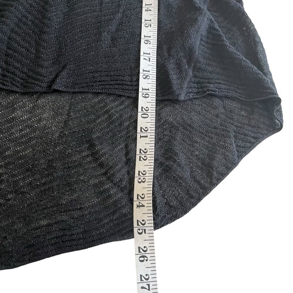 Eileen Fisher Black Hemp Sheer Knit High Low Pullover Sweater Top Size M - Picture 8 of 10